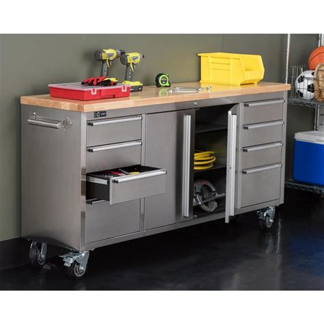 rolling work table with storage